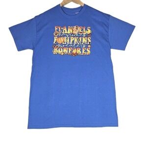 Flannels Hayrides Pumpkins Bonfires Sweaters Fall Seasonal Shirt Medium Gift